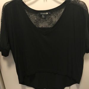 Lace Insert Crop Top